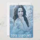 Orange Blue Graduate Party Graduate Foto Einladung (Rückseite)