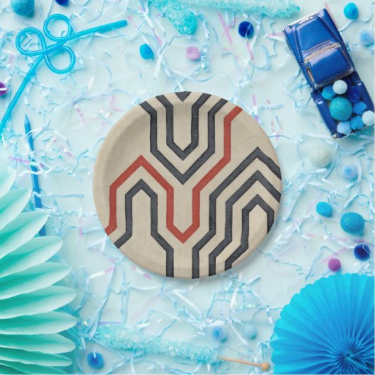 Orange & Blue Graphics Pappteller (Party)