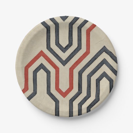 Orange & Blue Graphics Pappteller (Vorderseite)