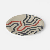 Orange & Blue Graphics Pappteller (Schrägansicht)