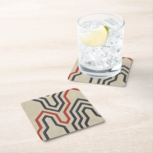 Orange & Blue Graphics Rechteckiger Pappuntersetzer (Vor Ort)