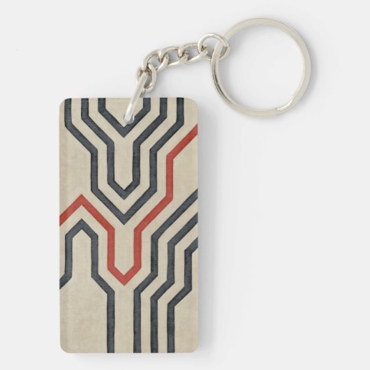 Orange & Blue Graphics Schlüsselanhänger (Rückseite)