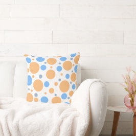 Orange Blue Gray Polka Dots Kissen