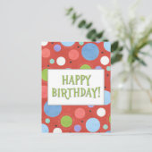 Orange Blue Green Generic Birthday Postcard Postkarte (Stehend Vorderseite)
