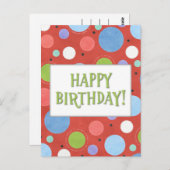 Orange Blue Green Generic Birthday Postcard Postkarte (Vorne/Hinten)