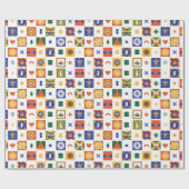 Orange Blue Green Geometric Style in Weihnachten Geschenkpapier (Flach)