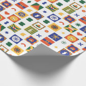 Orange Blue Green Geometric Style in Weihnachten Geschenkpapier (Ecke)
