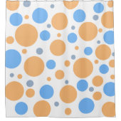 Orange Blue Grey Geometric Circles Duschvorhang (Vorderseite)