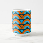 Orange Blue Halbkreis Diamond Geometric Kaffeetasse (Mittel)