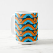 Orange Blue Halbkreis Diamond Geometric Kaffeetasse (Vorderseite Links)