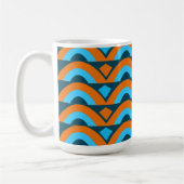 Orange Blue Halbkreis Diamond Geometric Kaffeetasse (Links)