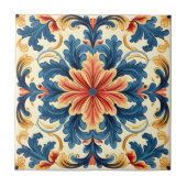 Orange Blue Italian Tile Fliese (Vorderseite)