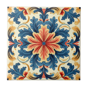 Orange Blue Italian Tile Fliese