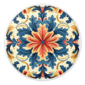 Orange Blue Italian Tile Keramikknauf (Vorderseite)