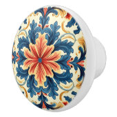 Orange Blue Italian Tile Keramikknauf (Rechts)