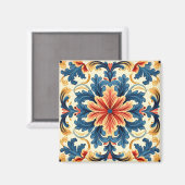 Orange Blue Italian Tile Magnet (Vorderseite/Rückseite)