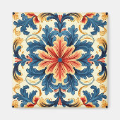 Orange Blue Italian Tile Magnet (Vorne)