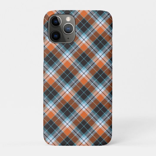 Orange Blue Kariertes Muster Case-Mate iPhone Hülle (Rückseite)