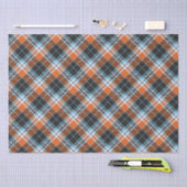 Orange Blue Kariertes Muster Seidenpapier (Handwerk)