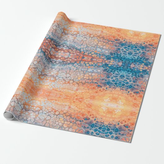Orange/Blue Kies Wrapping Paper Geschenkpapier (Ungerollt)