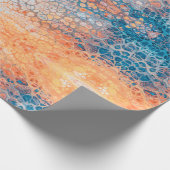 Orange/Blue Kies Wrapping Paper Geschenkpapier (Ecke)