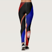 Orange Blue Lace White Orbs Womens Custom Leggings (Rückseite)