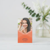 Orange & Blue Layered Geometric Social Media Foto Visitenkarte (Stehend Vorderseite)