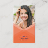 Orange & Blue Layered Geometric Social Media Foto Visitenkarte (Vorderseite)