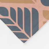 Orange Blue Leaf-like Mitte des Jahrhunderts Moder Fleecedecke (Ecke)