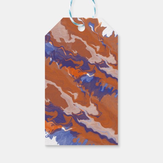 Orange & Blue Marble Abschluss Geschenkanhänger (Rückseite)