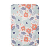 Orange & Blue Modern Blume Pattern Badematte (Vorderseite Vertikal)