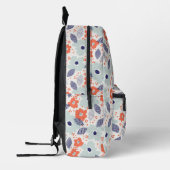 Orange & Blue Modern Blume Pattern Bedruckter Rucksack (Links)