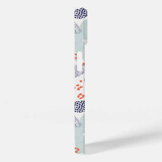 Orange & Blue Modern Blume Pattern Case-Mate iPhone Hülle (Rückseite / Rechts)