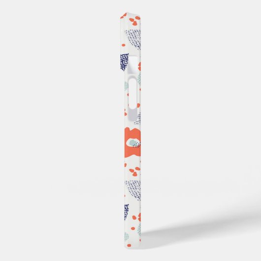 Orange & Blue Modern Blume Pattern Case-Mate iPhone Hülle (Rückseite / Links)