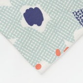 Orange & Blue Modern Blume Pattern Fleecedecke (Ecke)