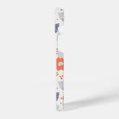 Orange & Blue Modern Blume Pattern iPhone Hülle (Linke Seite)