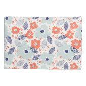 Orange & Blue Modern Blume Pattern Kissenbezug (Rückseite)