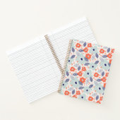 Orange & Blue Modern Blume Pattern Notizblock (Innenseite)