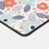 Orange & Blue Modern Blume Pattern Schreibtischunterlage (Ecke)