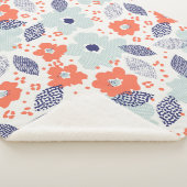 Orange & Blue Modern Blume Pattern Sherpadecke (3/4)
