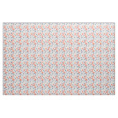 Orange & Blue Modern Blume Pattern Stoff (Yard (91,4 cm))