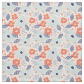 Orange & Blue Modern Blume Pattern Stoff (Muster)