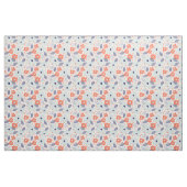 Orange & Blue Modern Blume Pattern Stoff (Fat Quarter (45,7 x 55,9 cm))