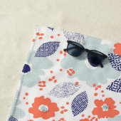 Orange & Blue Modern Blume Pattern Strandtuch (Beispiel)