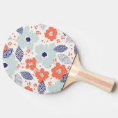 Orange & Blue Modern Blume Pattern Tischtennis Schläger (Seitenansicht)