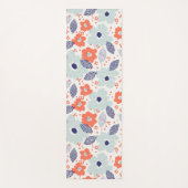 Orange & Blue Modern Blume Pattern Yogamatte (Vorderseite)