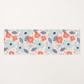Orange & Blue Modern Blume Pattern Yogamatte (Vorderseite (Horizontal))