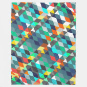 Orange Blue Modern Minze Abstrakt Triangle Pattern Fleecedecke (Vorderseite)