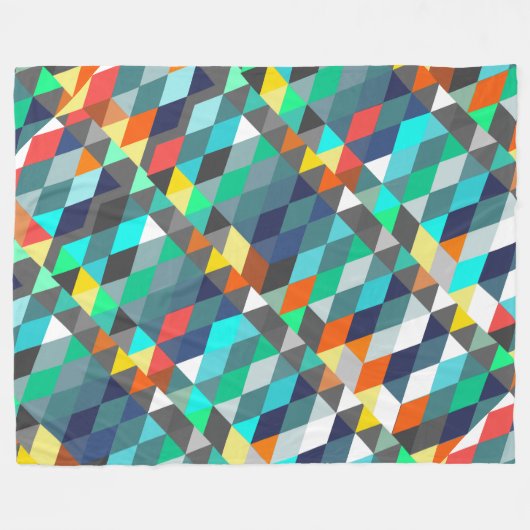 Orange Blue Modern Minze Abstrakt Triangle Pattern Fleecedecke (Vorderseite (Horizontal))