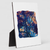 Orange Blue Oak Tree Abstrakt Branch Fotoplatte (Seite)